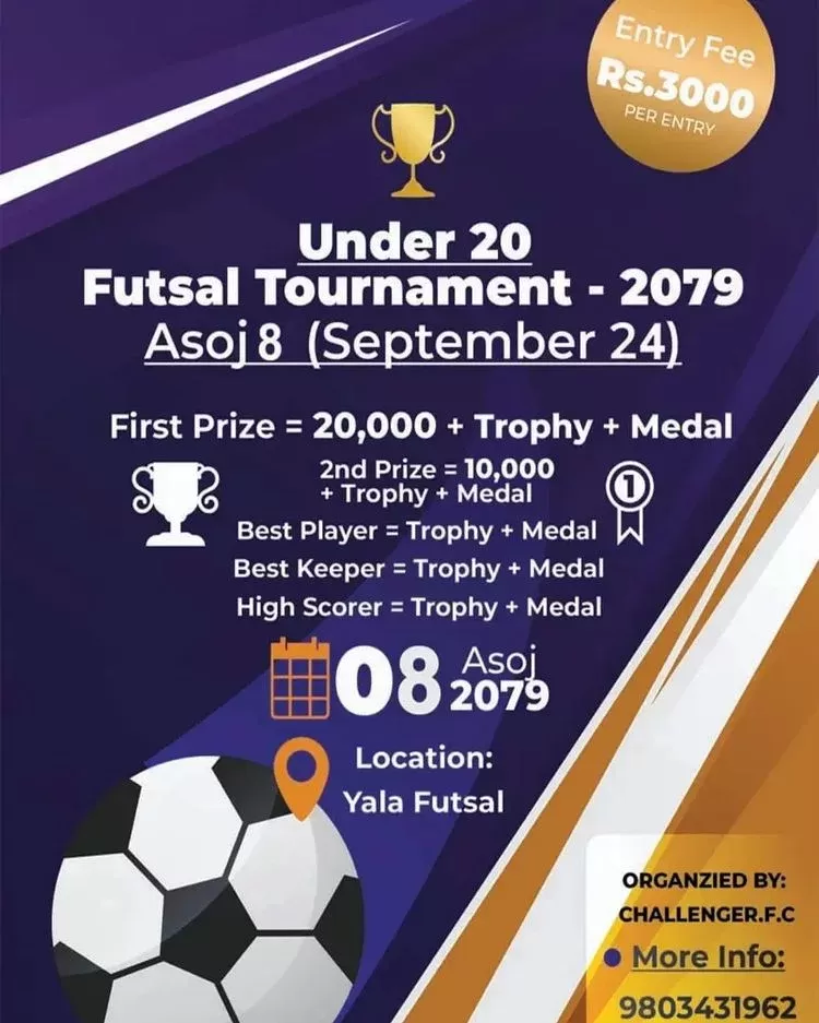 Under 20 Futsal Tournament Happening in Yala Futsal, Lalitpur